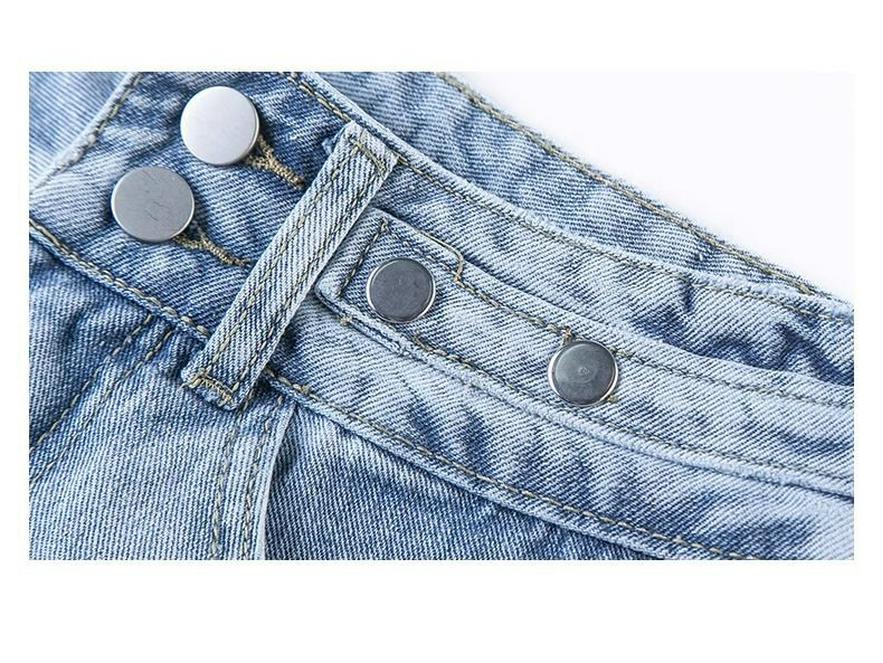Women's Frayed Denim High-Waist A-Line Shorts for Summer