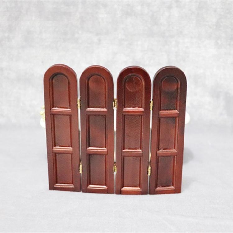 Mini Wooden Room Divider Panel For Dollhouses Bathroom Study Decoration 12.5cm Craftsmanship