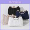 Pochette de soirée élégante en polyester avec plis ornés pour événements formels
