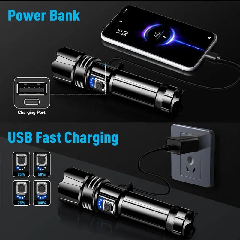 Ultra Powerful XHP360 LED Flashlight Rechargeable Torch Tactical Lantern Outdoor Waterproof Fishing Flashlight With Mobile Power