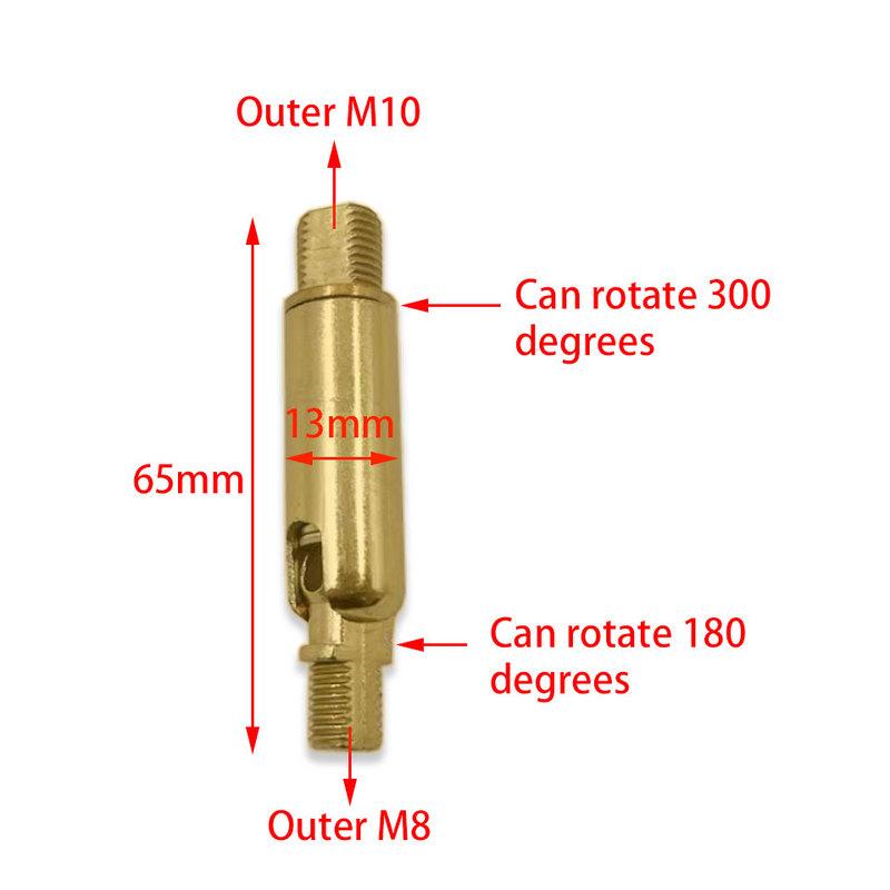 M8/M10 Universal Joint Shaking Head Short Rod Brass Universal Shaped Tube Rocker Arm Lamp Table Lamp Spotlight Accessories