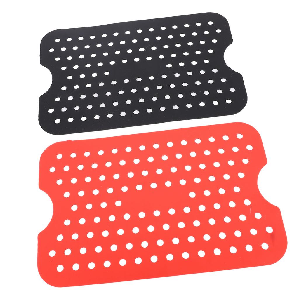 6pcs Fryer Silicone Liner Mats Anti High Temperature Easy to Clean for Microwave Oven Black Red