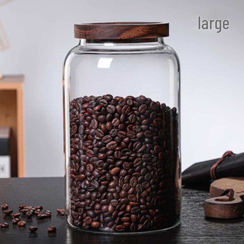 Shangqi High Borosilicate Glass Storage Jar with Wooden Lid 2800ml
