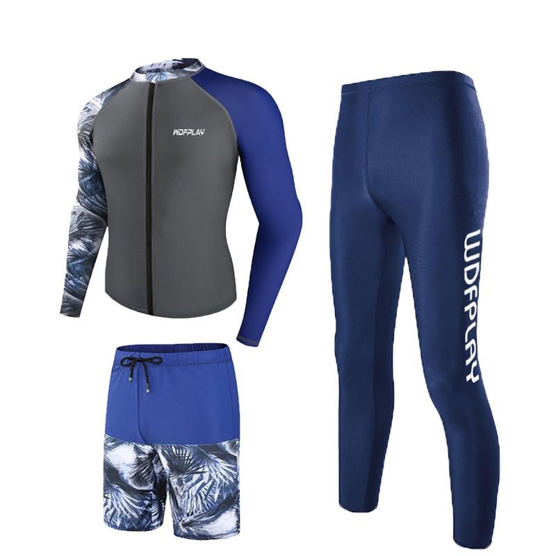 Herren UV-Schutz Rash Guard Set Schnelltrocknende Badebekleidung Schnorcheln Surfen Quallenabwehr Wassersport