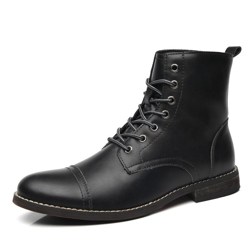 Fashion Fashion Brown Ankle Men's Leather Shoes Dress Boots Formal Shoes Men Autumn Winter Cowboy Boots For Men zapatos hombre vestir
