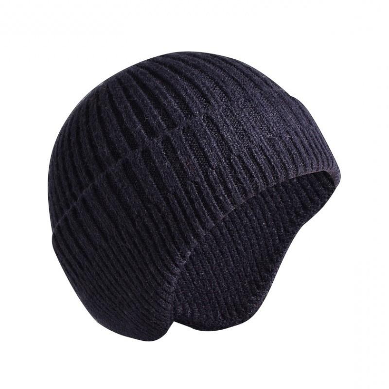 

Color Solid Simple Men Casual Warm Knitted Hat With Ear Protection Winter For Navy