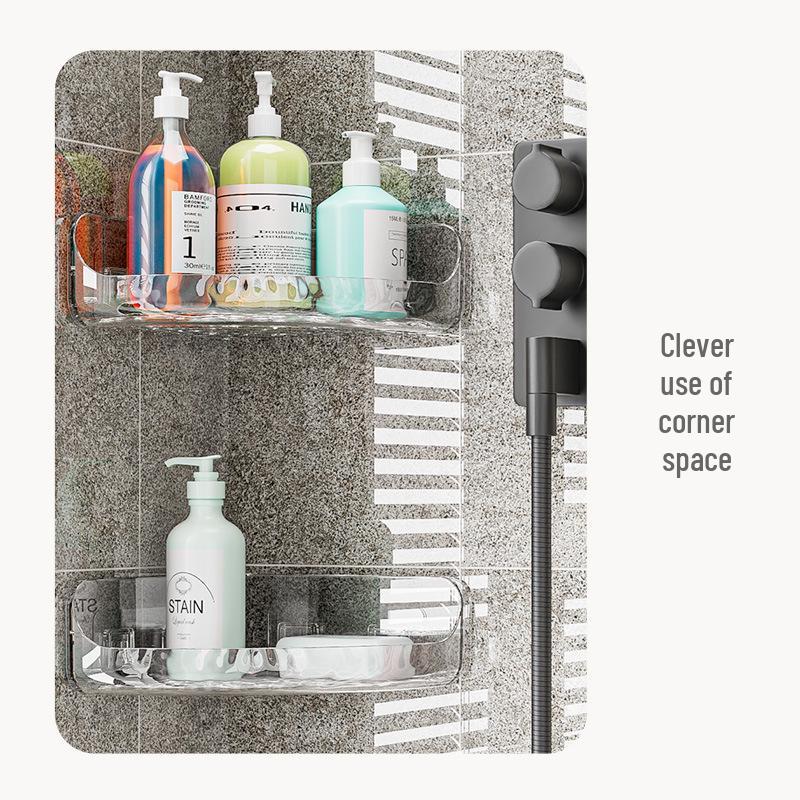 High-End Punch-Free Wall-Mounted Soap Holder - Bathroom Shower Toilet Draining Soap Dish