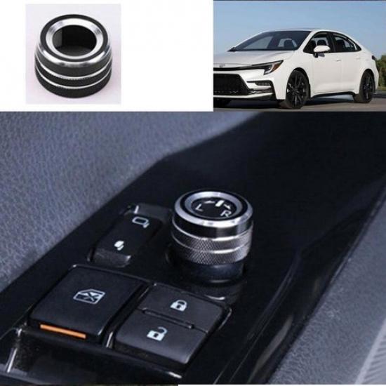 Rearview Mirror Adjust Black Alloy For Toyota Corolla 20 21 22 23 1pc Knob Ring