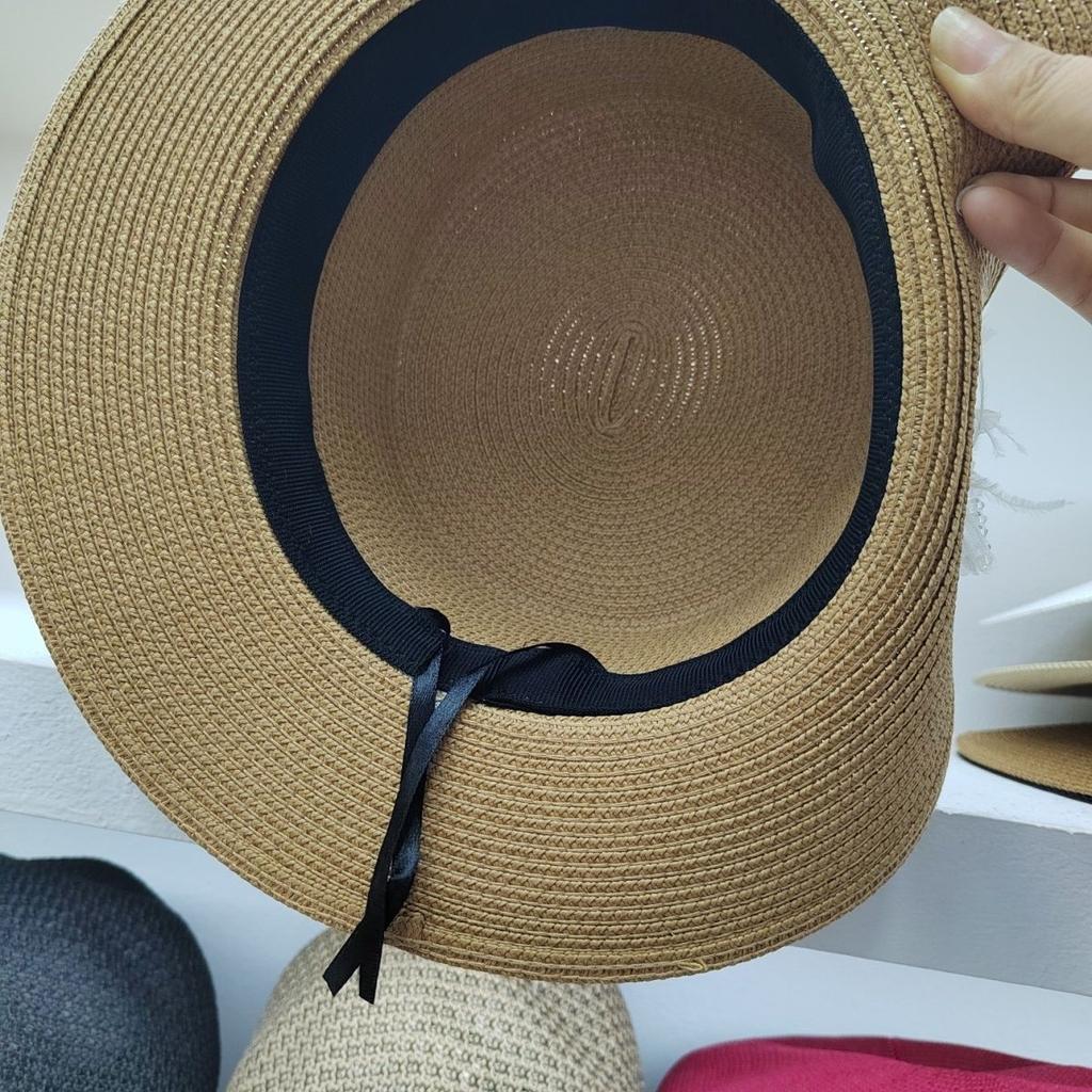 Summer Elegant Top Hat Grass Hat Versatile Pearl New Fashion Sunscreen and Sunshade Hat Flower Hat Beach