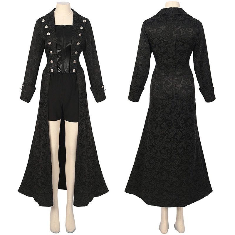 Foreign Trade Hot-Selling European and American Plus-Size Steampunk Gothic Victorian Era Ruffled Sleeveless Dress for Women