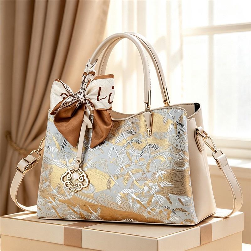 Luxury Red National Style Embroidered Handbag For Wedding, Stylish Top Handle Bag Perfect Festival Present For Moms
