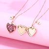 2x/Set Heart-shaped Pendant Necklace Best Friends Necklaces Photo Box Necklaces