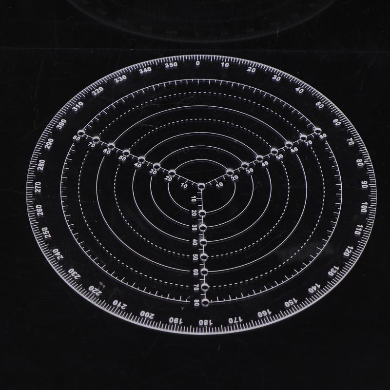 20Cm/7.87In Round Center Clear Plastic Finder Lathe Work Compass Circle Gauge Processing Tools For Wood Turning Drawing