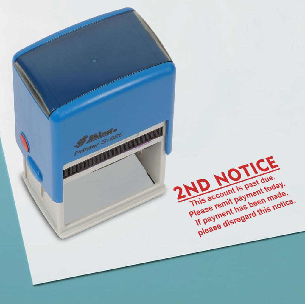 Printtoo Second Notice Past Due Self Inking Rubber Stamp Pre,Inked Office Stamp, Home Office Business Stationery, 41 x 24 mm,