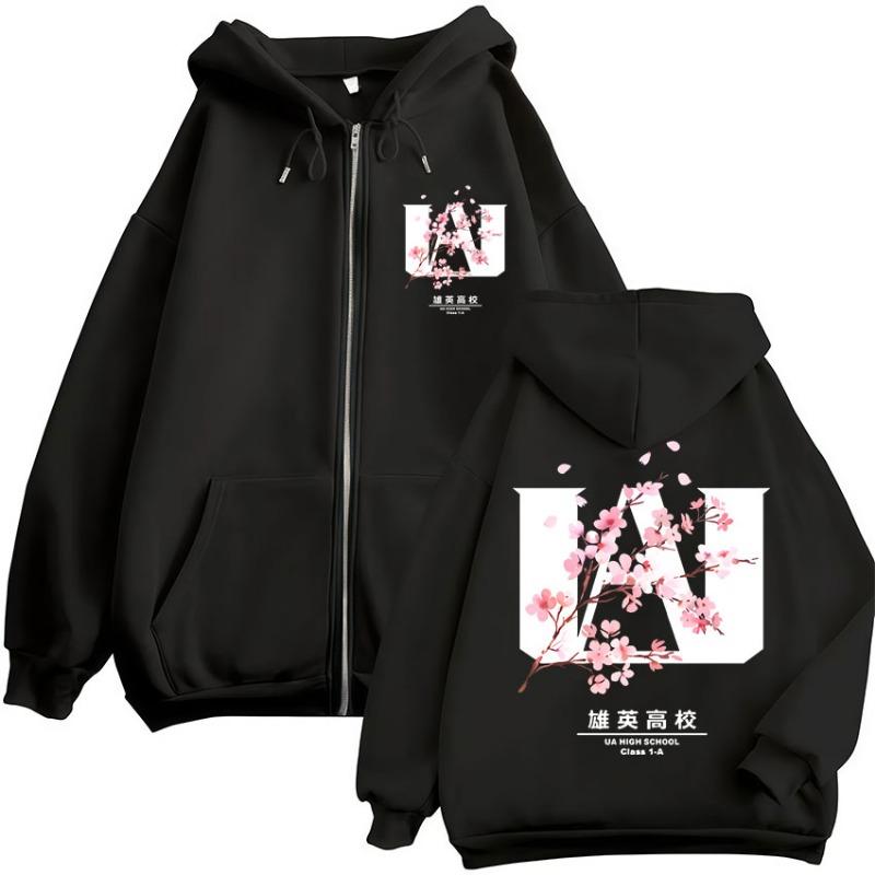 Japonia Anime My Hero Academia Bluzy Rozpinane Harajuku Moda Manga Vintage Bluza Męska Damska Polar Oversize Dresowe Kurtki