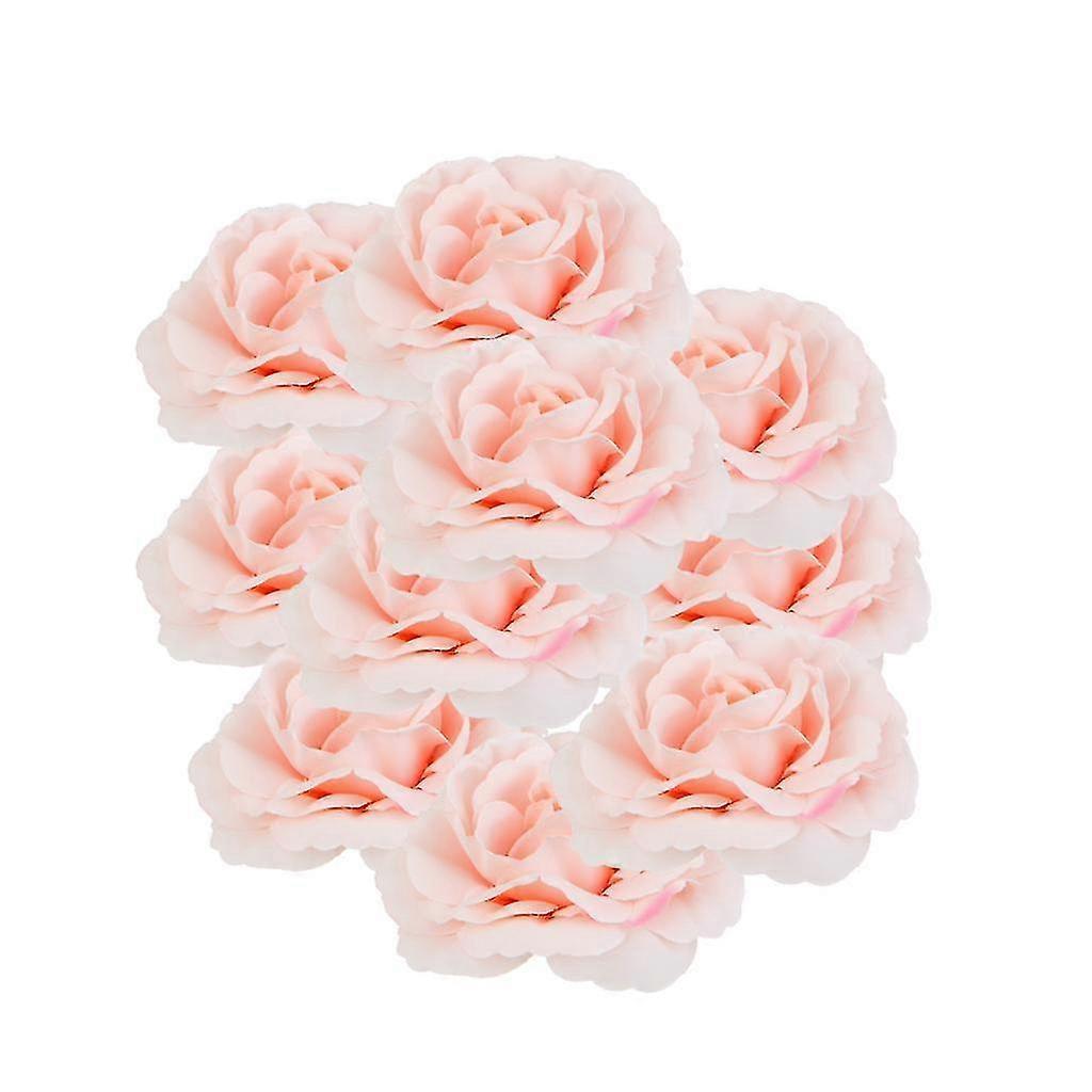 50x Artificial Camellia Flower Heads Silk Rose Home Wedding Decor Light Pink