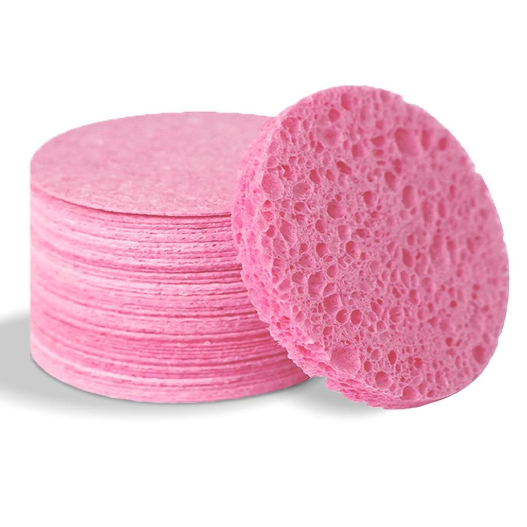 Compressed Cotton Facial Cleansing Puffs, Disposable Makeup Remover Cellulose Sponges for Salon Use.