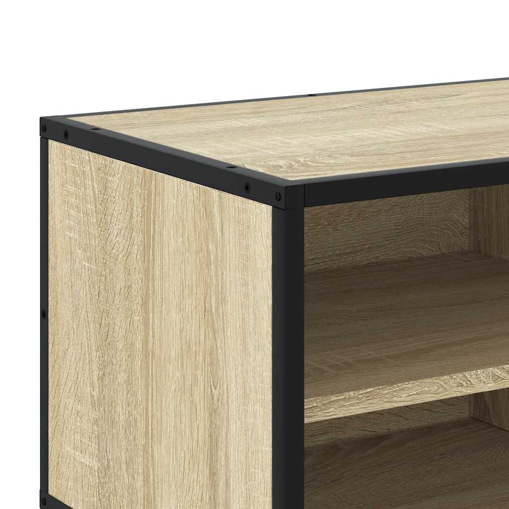 TV Stand in Sonoma Oak 80 x 34.5 x 40 cm Engineered Wood and Metal