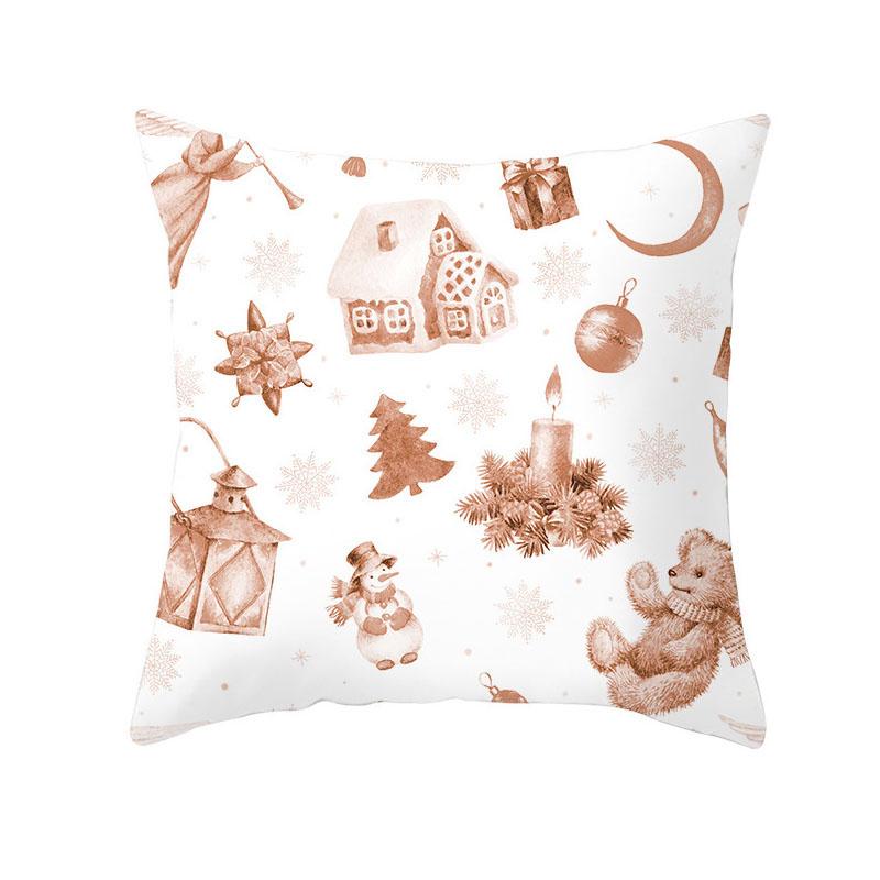 Merry Christmas Pink Gold Peach Velvet Pillowcase  Decoration Sofa Cushion Cover Bedroom Room Home  45x45cm