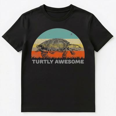 Camiseta Graciosa de Tortuga con Juego de Palabras Turtly Totalmente Increíble Camiseta Unisex