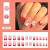 Long Square False Nails Love Heart Press on Nails Fashion Fake Nials  DIY