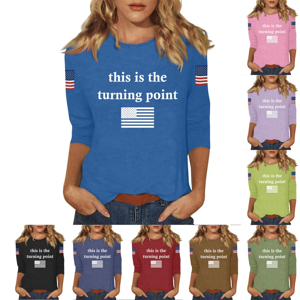 Women's Casual Fashionable Sexy Comfortable Neck Three-Quarter Sleeve Top