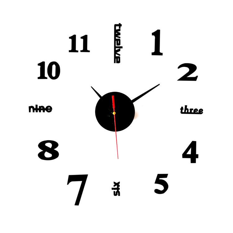 3D Creative Acrylic DIY Wall Clock for Living Room