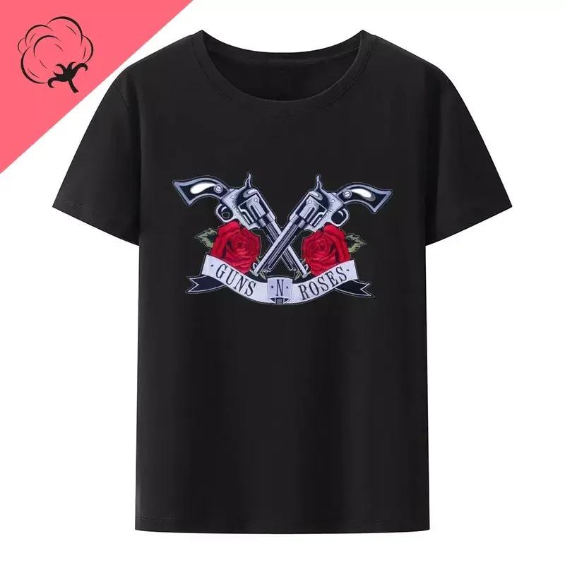 Hot Sale Rock Band Guns N Roses Classic Poster Graphic Print T-Shirt Men Women Streetwear Harajuku Fashion Cotton Casual Oversized Top Summer New Tee