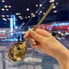 Creative Long-Handle Gold Soup Ladle - 304 Stainless Steel, Thickened Round Head