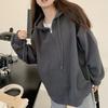 Sudaderas Oversize para Mujer con Cremallera Completa, Manga Larga, con Bolsillos, Chaquetas Casuales con Cordón Ajustable, Ropa de Abrigo para Otoño
