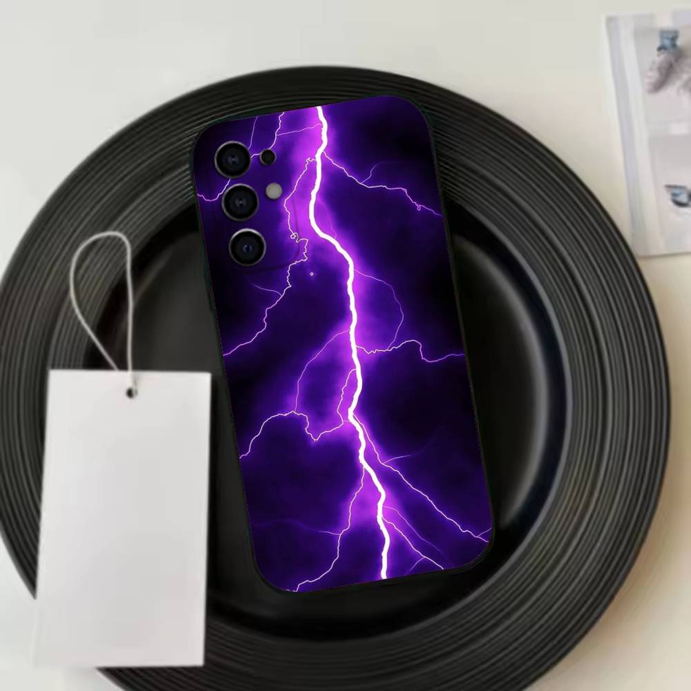 Dark Night I-lightning Phone Case For Samsung S25,S24,S21,S22,S23,S30,Ultra,S20,Plus,Fe,Lite,Note,10,Black Cover