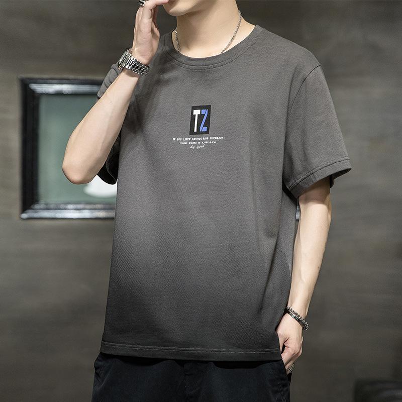 Summer Men's Cotton Short-sleeved T-shirt New Ice Silk Sports Loose Half-sleeved Top