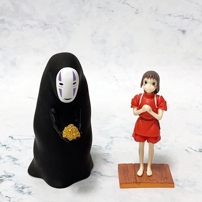12-14cm Thousand And Chihiro Anime Figure Faceless Man Chihiro Action Figures Statue Car Decoration PVC Model Toys For Kids Gift