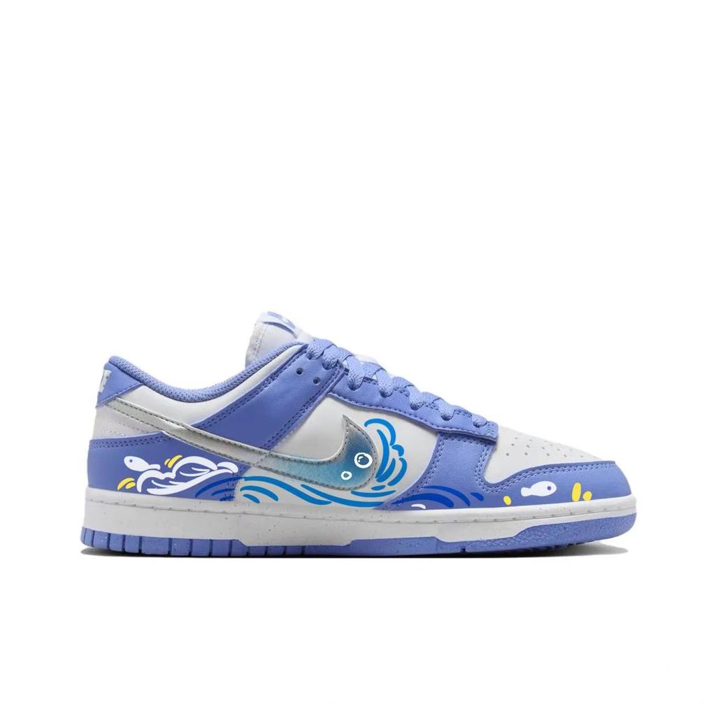Nike X HAIYANPAOPAOTANG Dunk LOW Next Nature Couro Resistente à Abrasão Antiderrapante Cano Baixo Tênis de Skate Unissex DD1873-402(Team2124-)