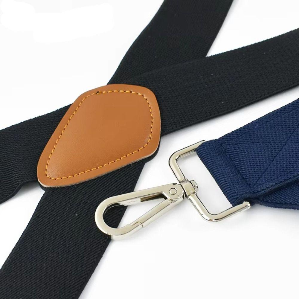 Retro Leather Suspenders Metal Clip Suspender Clip Simple Suspenders for Men Gift