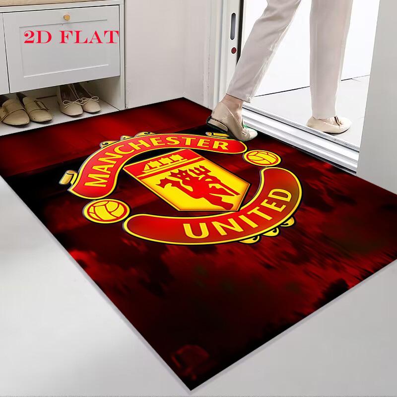 Tappeto Man Utd per Soggiorno Camera da Letto Casa Decorazione Divano, Tappetino Antiscivolo per Giochi Bambini