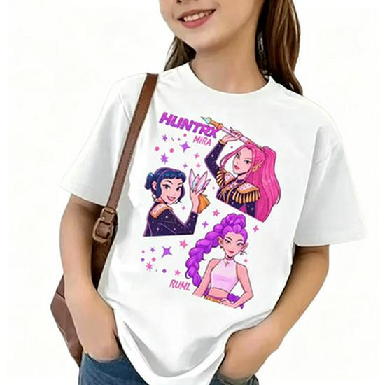 Kpop Demon Slayer Group Print Kids Short-Sleeve T-Shirt - Trendy Children s Fashion 120 cm