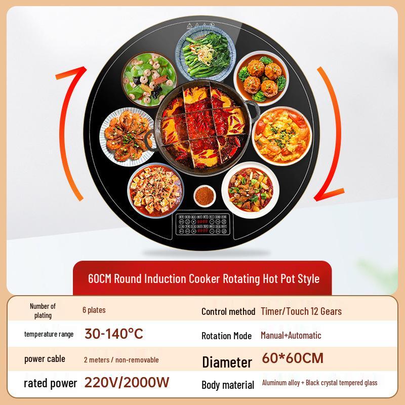 Smart Rotating Hot Plate - Multi-Functional Household Warmer with Constant Temperature for Food and Dishes Default
