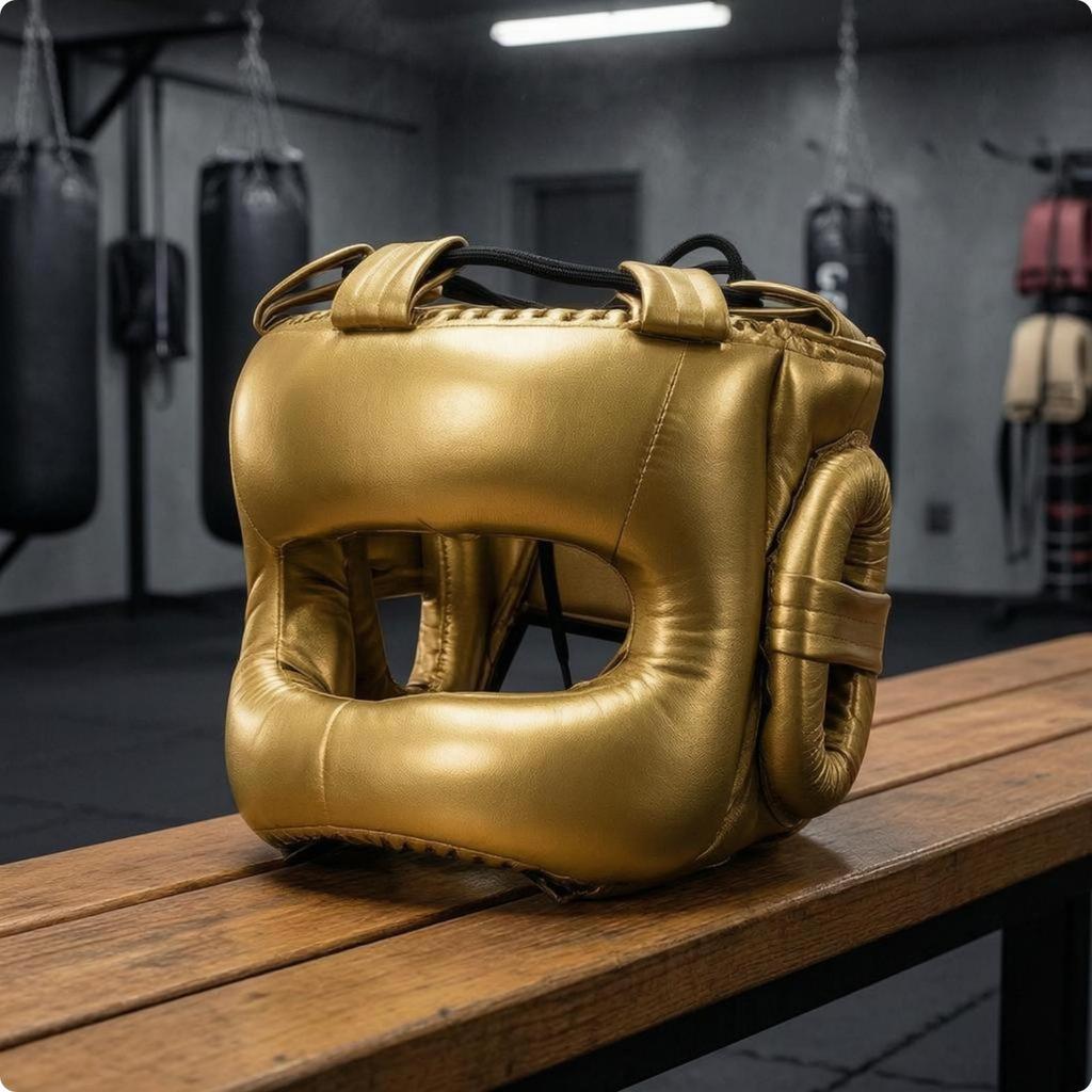 Boxing Headgear Padded Sparring Ear Coverage Full Helmet Black S