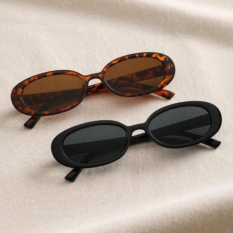 2 Pcs Boho Antler Oval Glasses, Black Women's Fashion Glasses