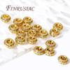 18K Gold Plated Brass Zircon Spacer Bead Accessories For Bracelets,Metal Beads,Separators For Beads,DIY Jewelry Making Supplies