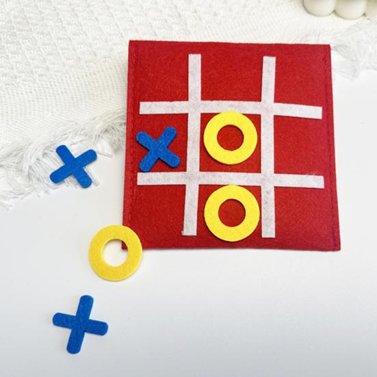 3/12/24 buc. Mini joc de masă din pâslă XO, jucărie educațională, puzzle pentru copii, băieți, fete, portabil, călătorie, 2 jucători, luptă, joc de masă strategică