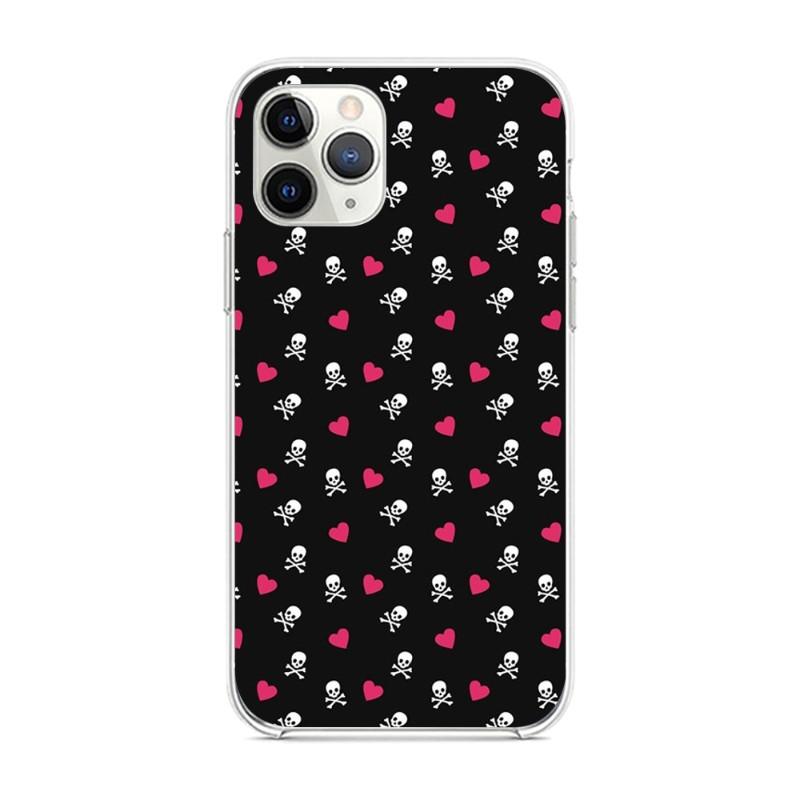 Preppy Aesthetic Cute Pink Phone Case for iPhone 14 13 12 11 XS X 8 7 6 Plus Mini Pro Max SE 2022 Transparent Phone Cover