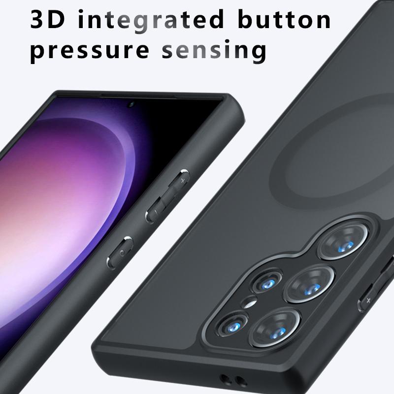 For Samsung Galaxy S24 S23 S22 FE Plus Ultra Matte Anti Fingerprint Shockproof TPU Magnetic Case Anti-drop Non Yellowing Back Cover Casing Shell