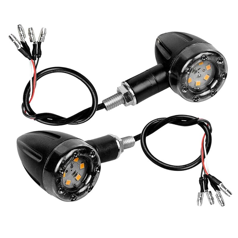 2/4Pcs Motorcycle LED Turn Signal Indicators Stop Light Mini Bullet Warning Lamp Blinker Light 12V For Honda Suzuki Kawasaki BF