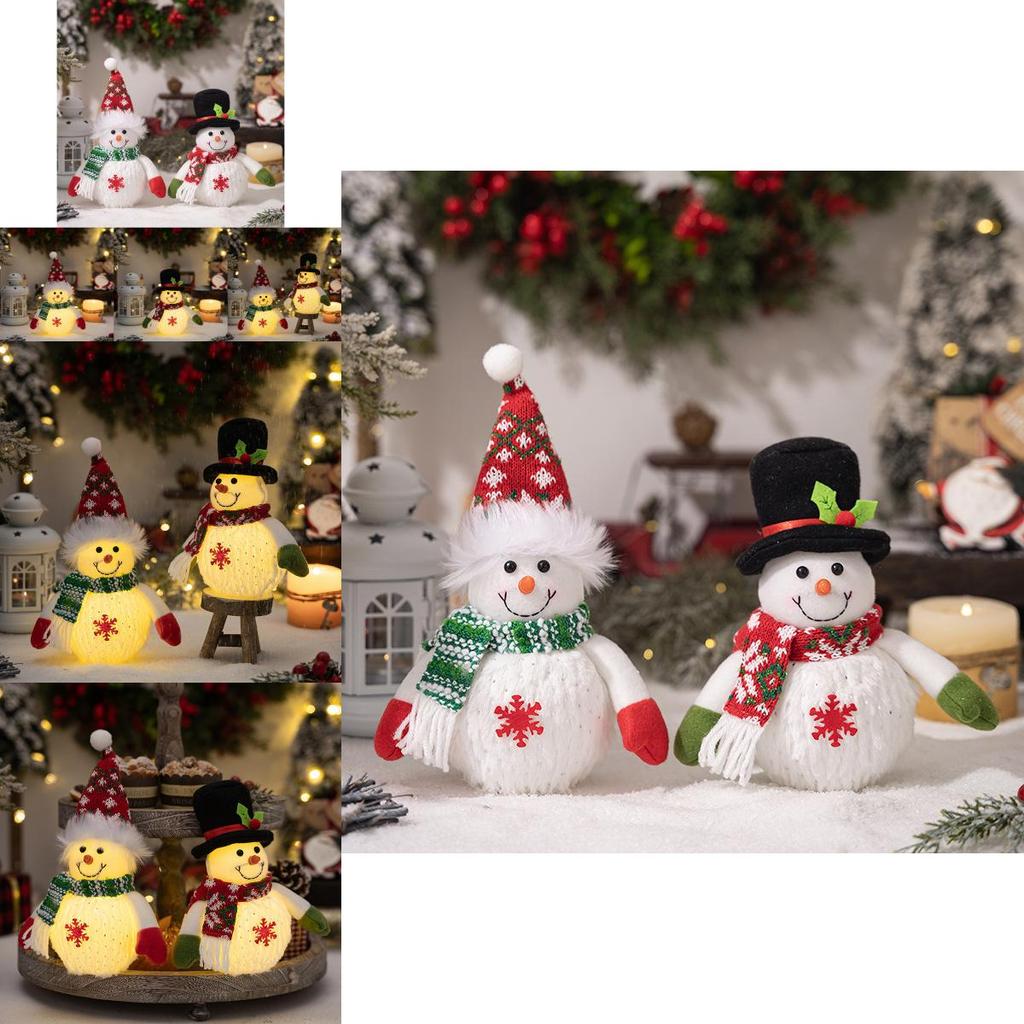 Adorable Light Up Snowman Doll Decoration For Christmas Festive Cheer Gift For Kids
