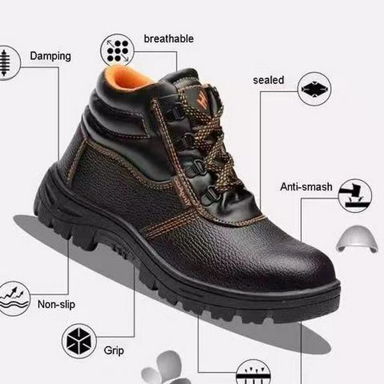 

Men s Anti-Smash Anti-Puncture Safety Work Shoes Black; Size 36