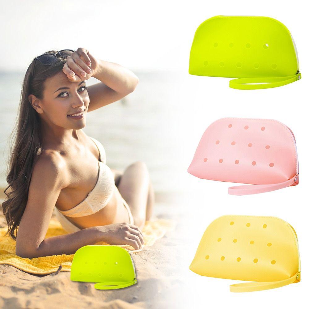 

Soft Hole Coin Purses Silicone Hole Bag New Beach Bag жовтий