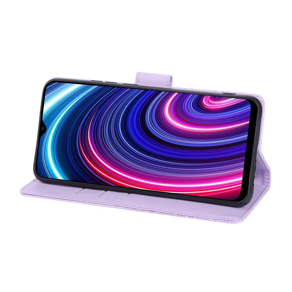 For Realme C21Y/C25Y Etui Roseblomst PU Lær Lommebok Telefondeksel med 3 Kortspor