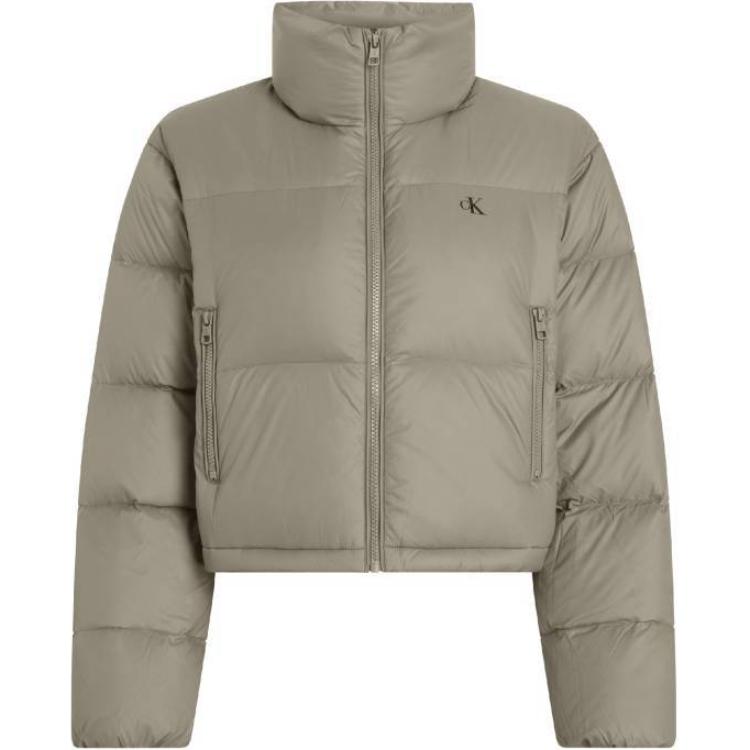 

Calvin Klein Logo Print Stand Collar Zip Long Sleeve Jacket Women jackets Gray J20J223577-PAV